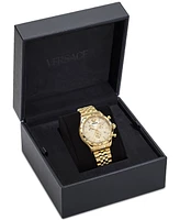 Versace Unisex Swiss Chronograph Hellenyium Gold Ion Plated Bracelet Watch 40mm