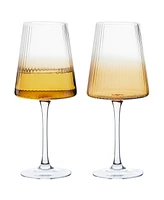 Anton Studio Designs Empire Wine Glasses Amber, Set of 2