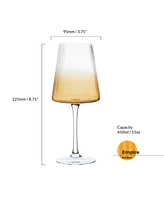 Anton Studio Designs Empire Wine Glasses Amber, Set of 2