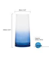 Anton Studio Designs Empire Blue Highball Tumblers, Set of 2