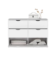 Streamdale Furniture Basilea 4 Drawers Dresser, 2 Cabinets - White