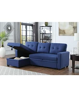 Streamdale Furniture Upholstered Pull Out Sectional Sofa With Chaise