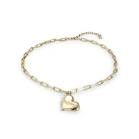 UNOde50 18k Gold-Plated Metal Alloy and Medium Sized Heart Necklace