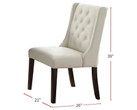 Streamdale Furniture Modern Faux Leather White Tufted Set Of 2 Chairs Dining Seat Chair