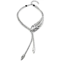 UNOde50 Sterling Silver Larger Feather-Shaped Piece Necklace