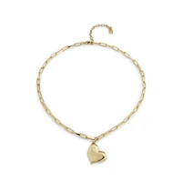 UNOde50 18k Gold-Plated Metal Alloy and Medium Sized Heart Necklace