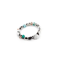 UNOde50 Sterling Silver-Plated Links and Handmade crystal Bracelet