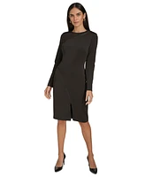 Calvin Klein Women's Exposed-Zipper Scuba Sheath Dress