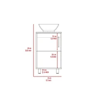 Depot E-Shop Pittsburgh Single Bathroom Vanity, One Open Shelf, Single Door Cabinet, Black