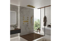 36 Inch Led & Music Rainfall Thermostatic Shower System with Slide Bar and 2-in-1 Handheld