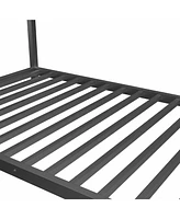 Streamdale Furniture Metal Twin over Full Bunk Bed/ Heavy-duty Sturdy Metal/ Noise Reduced/ Safety Guardrail/No Box Spring Needed, Black