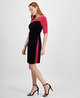 Connected Petite Elbow-Sleeve Sheath Dress