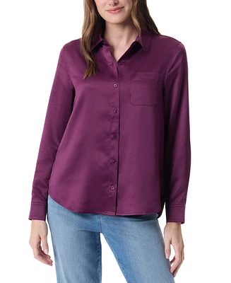 Gloria Vanderbilt Women's Larissa Solid-Color Button Shirt