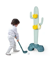 Gouun 3-in-1 Cactus Toy Stand Sports Activity Center with Golf and Ring-Toss