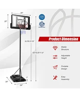Gouun Height Adjustable Portable Shatterproof Backboard Basketball Hoop with 2 Nets