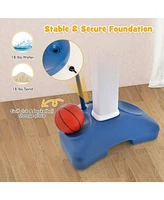 Gouun 4-In-1 Adjustable Kids Basketball Hoop with Ring Toss Sticky Ball