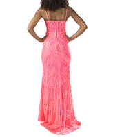 B Darlin Juniors' Sequined V-Neck Sleeveless Gown