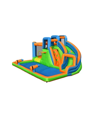 Gouun Inflatable Water Slide with Dual Climbing Walls and Blower Excluded