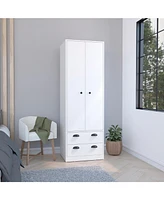 Bonaire Armoire with 2-Drawers and 2-Doors, Black