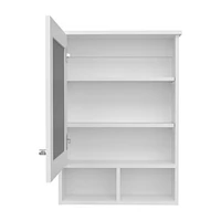 Anamoose Medicine Cabinet with 5 Shelves, 1 Door, and 1 Mirror, White