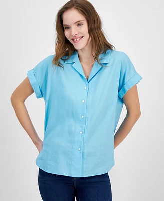 Nautica Jeans Women's Collared Button-Front Camp Shirt