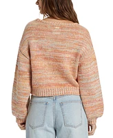 Billabong Juniors' Vivid Sun Cotton Scoop-Neck Long-Sleeve Sweater