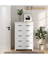 5 Drawer Chest Storage Dresser Tall Cabinet Organizer Bedroom Hallway
