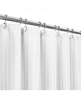 Awesome Home Classic StripeTone on Tone Woven Waterproof Shower Curtain, White, 72"X72"