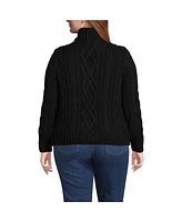 Lands' End Plus Drifter Cable Turtleneck Sweater