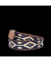 La Matera Men's Paloma Woven Belt Tan