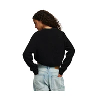 Cotton On Women's Rib Crop Crew Neck Sweater