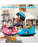 Costway Ride on Bumper Car for Kids with Remote Control 360 Degree Spin Led Light