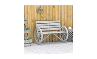 Slickblue Sturdy Fir Wood Garden Chair – Light Grey with Wheel Design, 550 lbs. Capacity