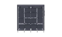 Slickblue 67" Portable Wardrobe Storage Rack with 12 Shelves and 4 Side Pockets for Organized Clothes Storage