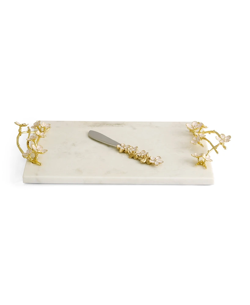Michael Aram Cherry Blossom Small Cheeseboard and Knife Set