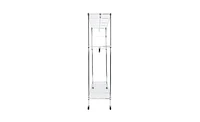 Slickblue Heavy-Duty Chrome Closet Organizer Garment Rack with Clothes Hanger and Home Shelf for Storage