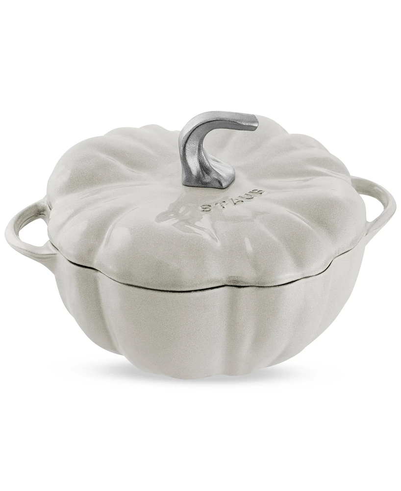 Staub Enameled Cast Iron 3.5 Qt. White Truffle Pumpkin Cocotte