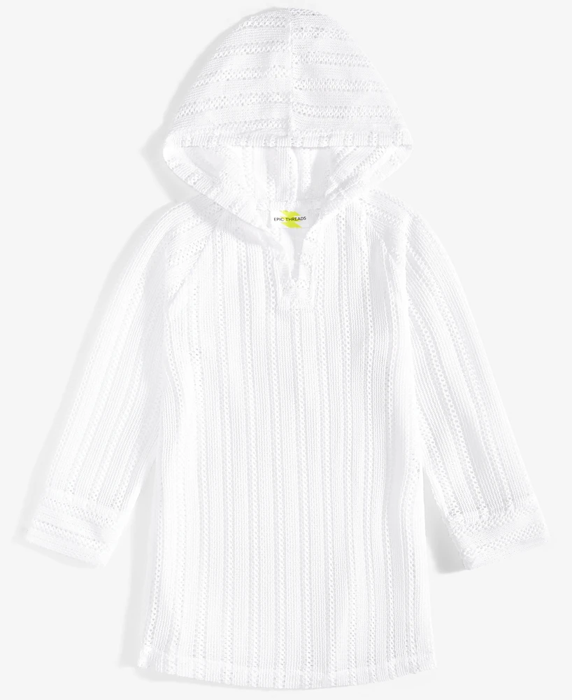 Epic Threads Toddler And Little Girls Long-Sleeve Hooded Mesh Swim Cover-Up, Exclusively at Macy's