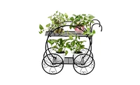 Slickblue Paint With Handle Cart Shape 2 Layer Plant Stand