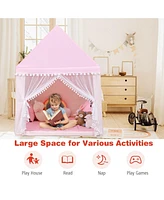 Hongge Kids Play Tent Large Playhouse Children Play Castle Fairy Tent Gift with Mat