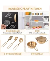 Hongge Pretend Play Kitchen for Kids with Real Sounds and Lights