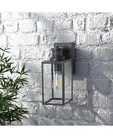 Flynama 1-Light Matte Black Non-Motion Sensing Outdoor Hardwired Wall Sconce Light with Socket, Bulb Not Included