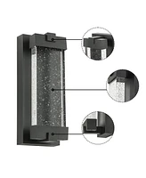 Flynama 1-Light Matte Black not Motion Sensing Led Outdoor Hardwired Wall Lantern Sconce with No Bulbs Included