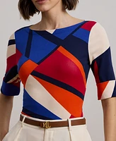 Lauren Ralph Lauren Petite Printed Boatneck Tee