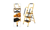 Slickblue 3 Step Ladder Portable Lightweight Step Stool