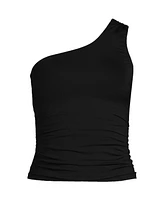 Lands' End Women's Shirred One Shoulder Tankini Swimsuit Top