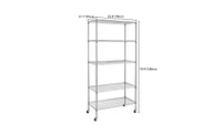 Slickblue 5-Tier Nsf-Certified Steel Wire Shelving with Wheels - Chrome