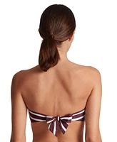Lauren Ralph Women's Striped Ring Bandeau Bikini Top