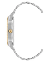 Steve Madden Men's Coin Edge Silver-Tone and Gold-Tone Alloy Metal Watch, 44mm