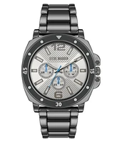 Steve Madden Men's Polished Black Alloy Metal Watch, 45mm